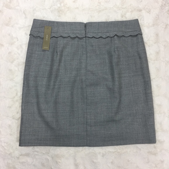 J. Crew Scallop Trim Wool Mini Size 8 NWT - Picture 4 of 8